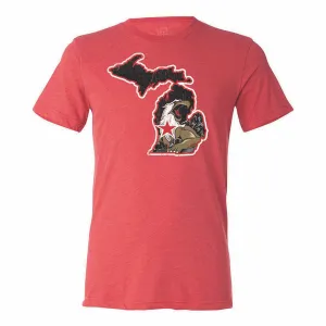 108 Stitches Grand Rapids Griffins Adult State of Michigan Short Sleeve T-Shirt