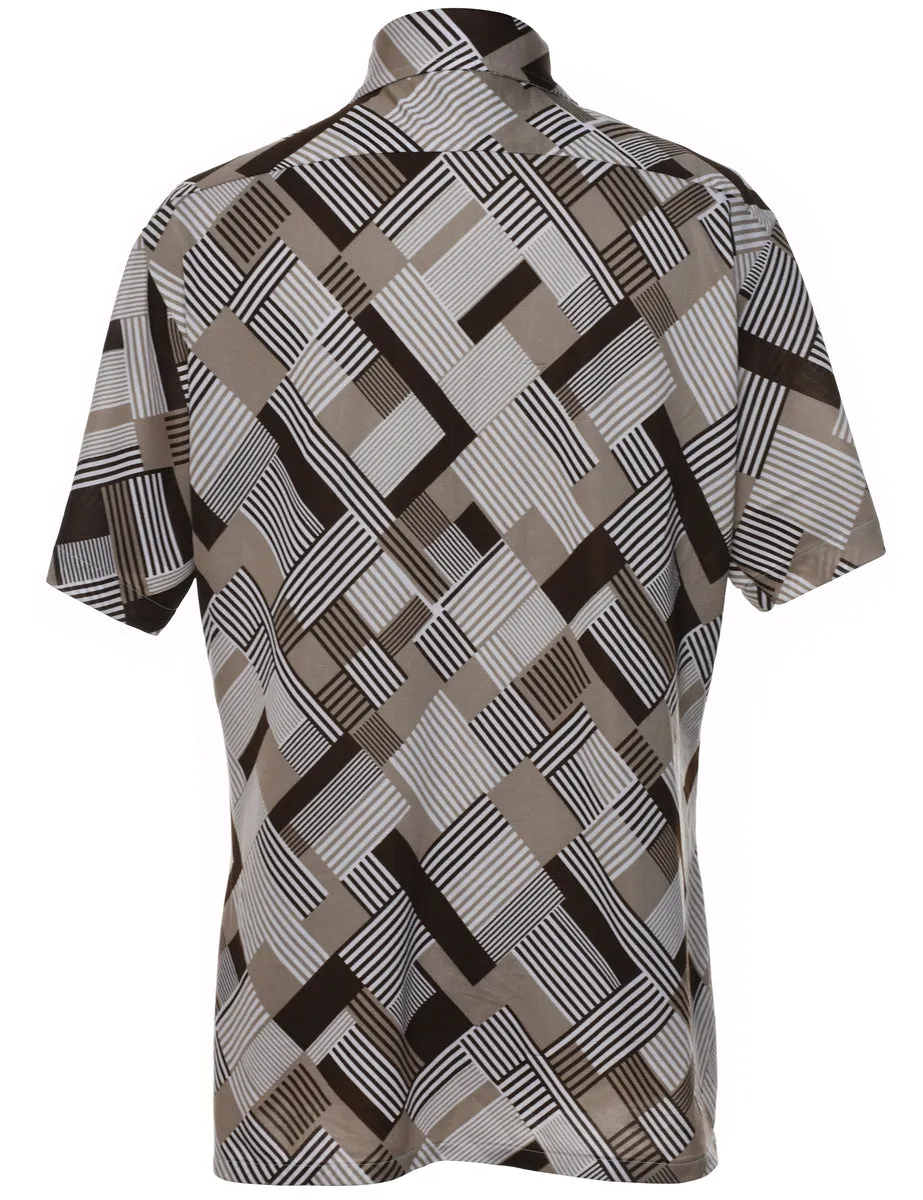 1970s Geometric Pattern Shirt - L