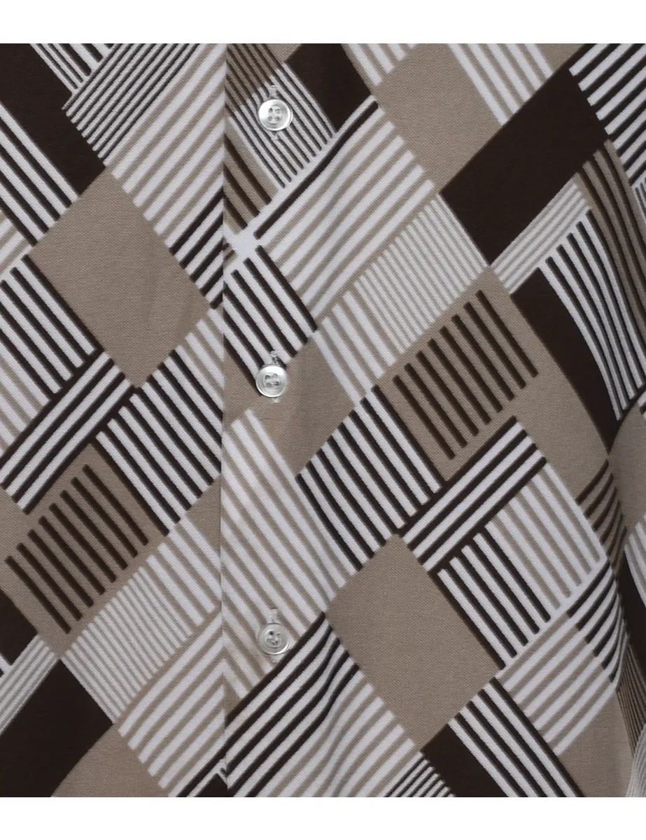 1970s Geometric Pattern Shirt - L