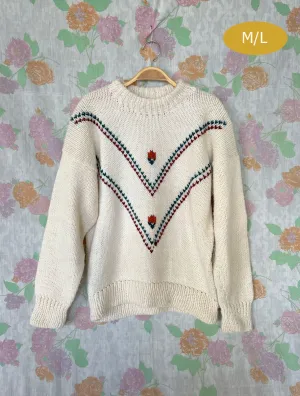 90's Creamy Tricot Sweater