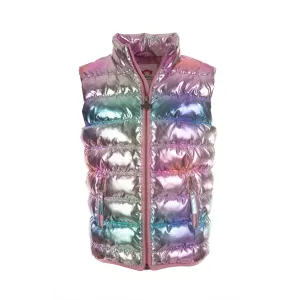 Apex Puffer Vest Metalic Rainbow