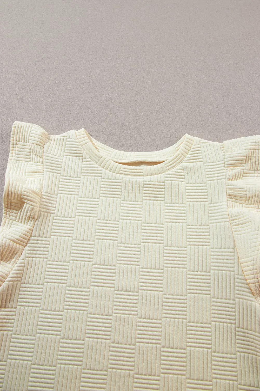 Apricot Ruffle Sleeve Tee and Drawstring Shorts Co-ord Set