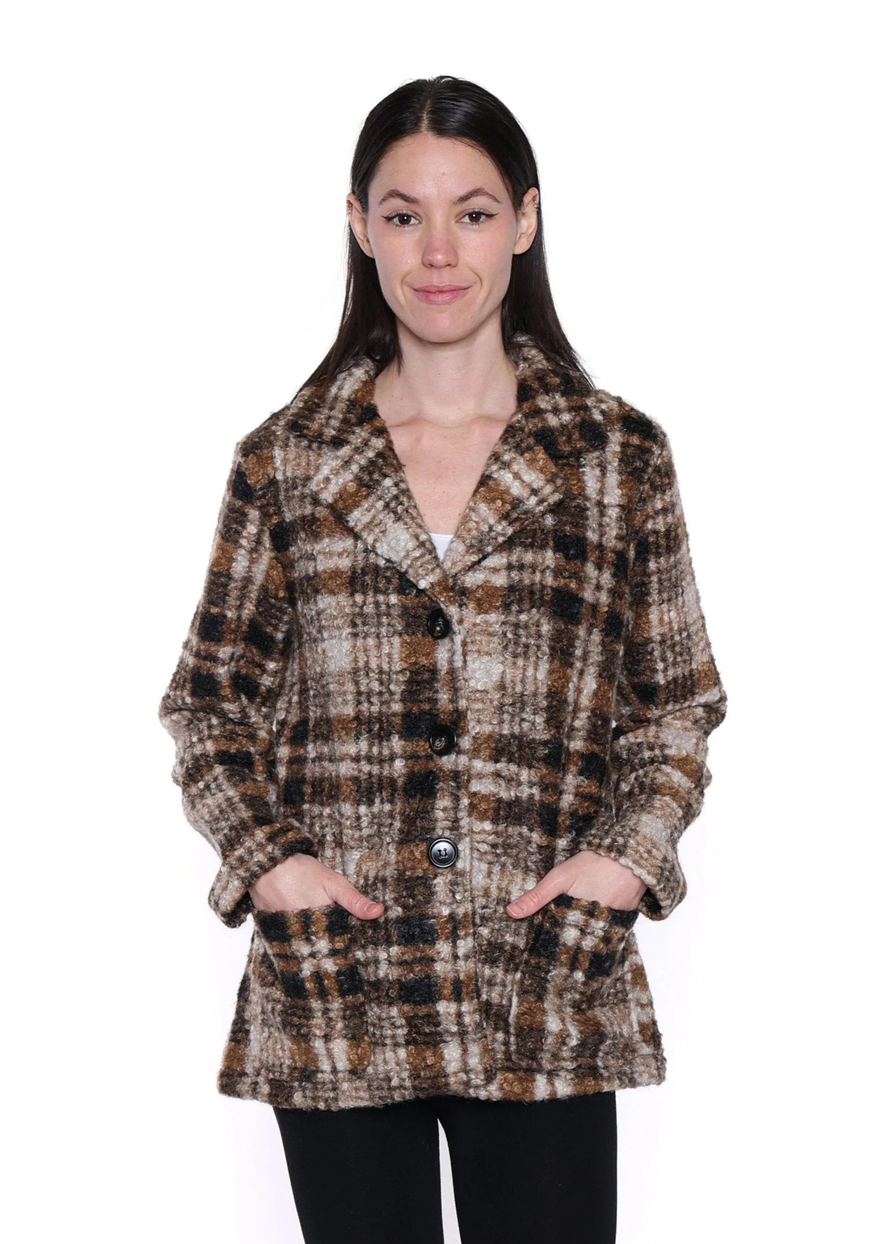 Brown Black Plaid Shacket