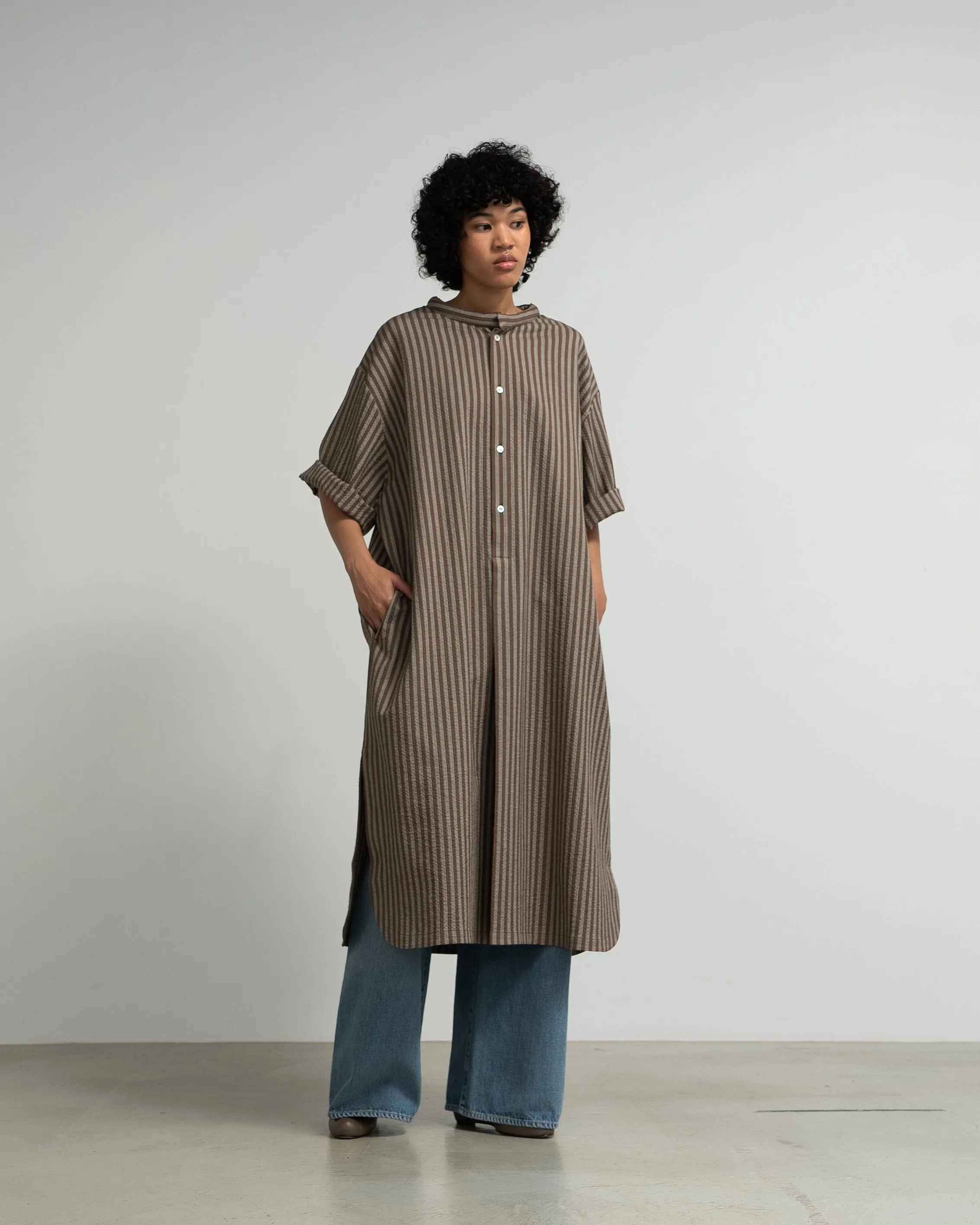 CAFTAN WITH PADDED COLLAR