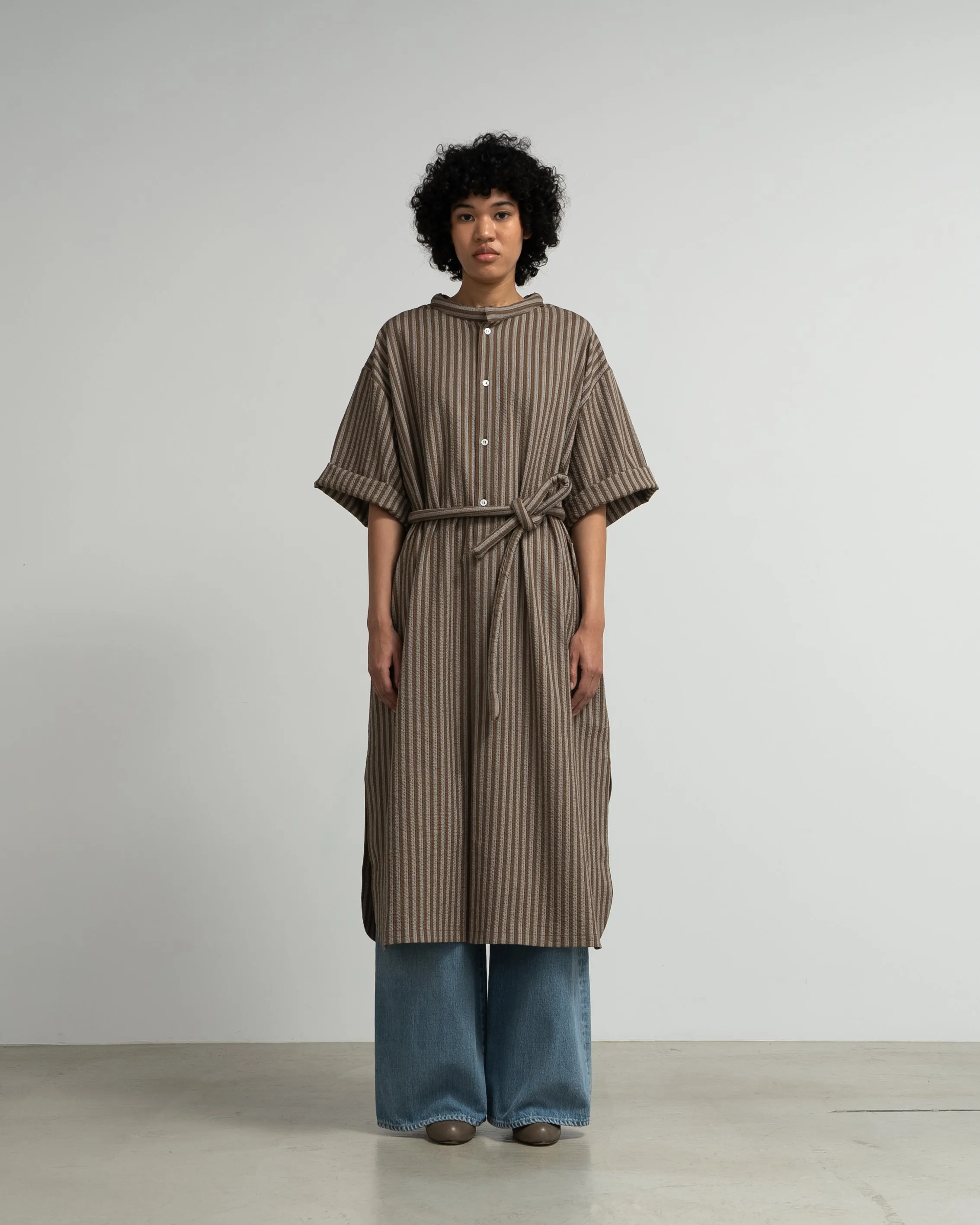 CAFTAN WITH PADDED COLLAR