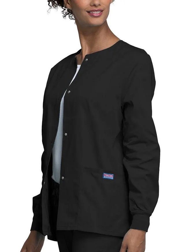 Cherokee Workwear 27.5 Inch Women's Snap Front Warm-Up Scrub Jacket
