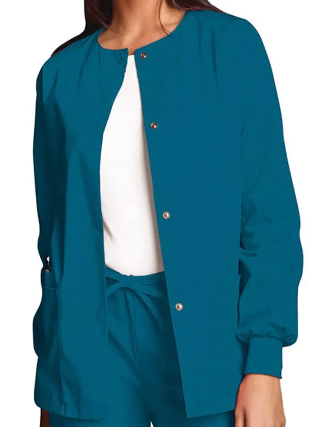Cherokee Workwear 27.5 Inch Women's Snap Front Warm-Up Scrub Jacket