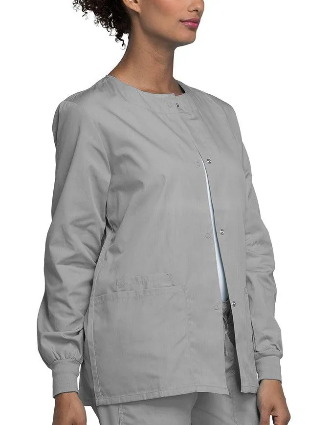 Cherokee Workwear 27.5 Inch Women's Snap Front Warm-Up Scrub Jacket