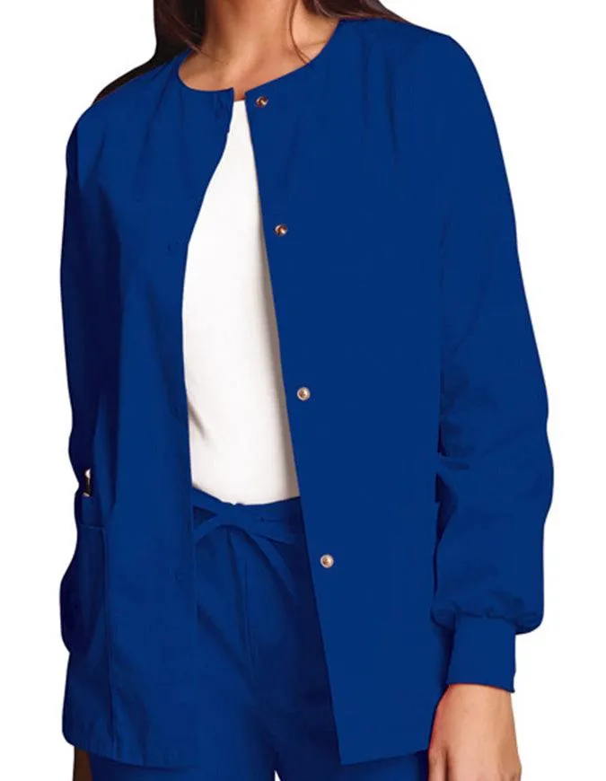 Cherokee Workwear 27.5 Inch Women's Snap Front Warm-Up Scrub Jacket