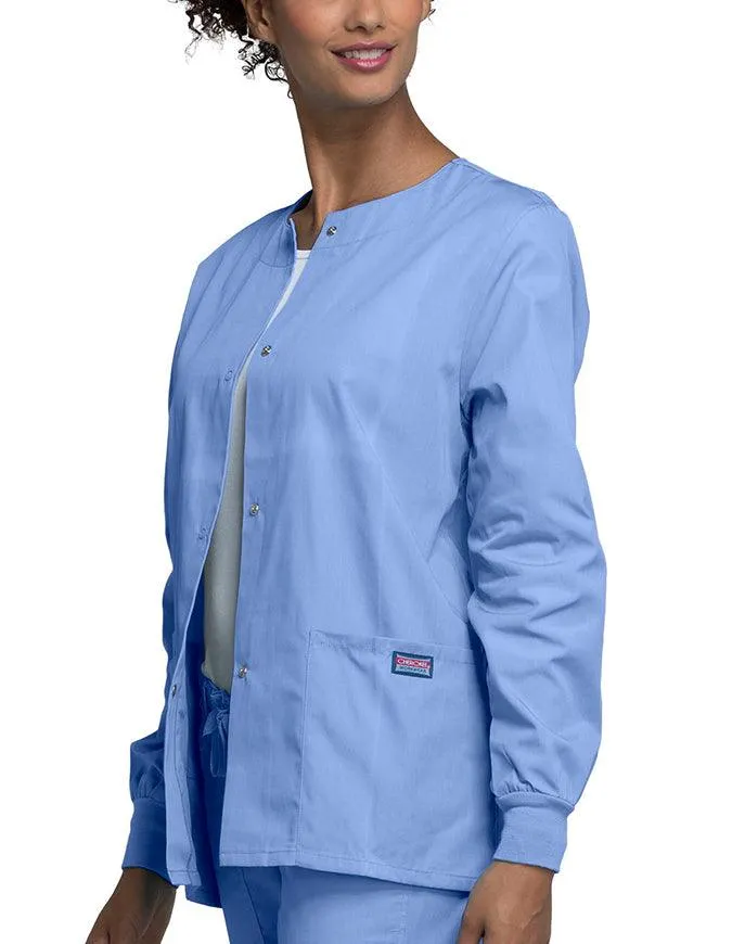 Cherokee Workwear 27.5 Inch Women's Snap Front Warm-Up Scrub Jacket