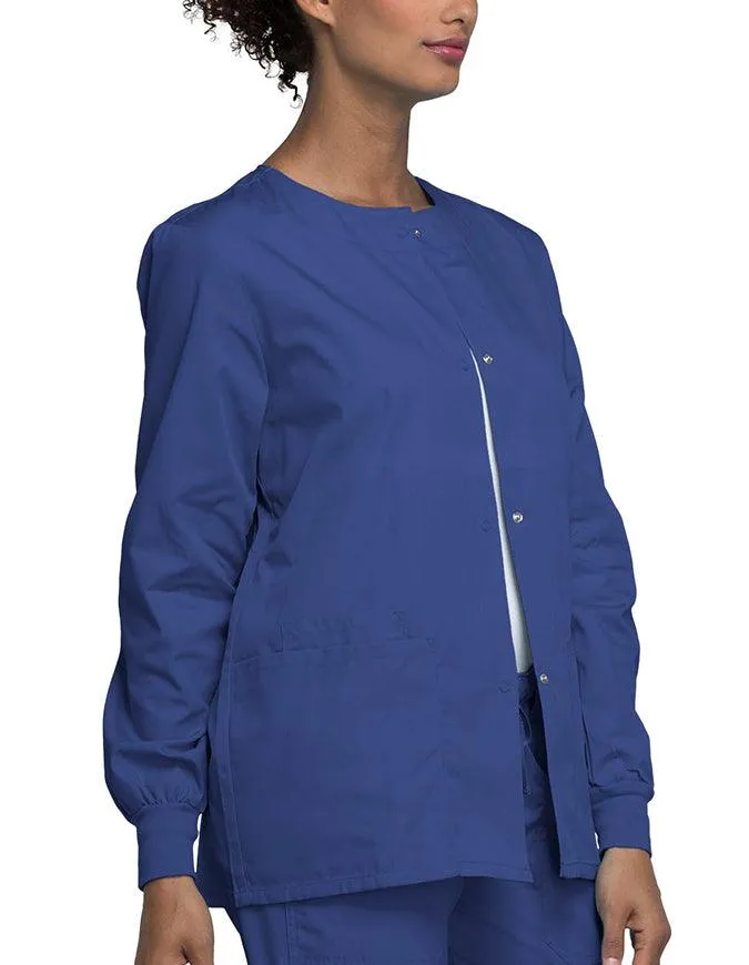 Cherokee Workwear 27.5 Inch Women's Snap Front Warm-Up Scrub Jacket
