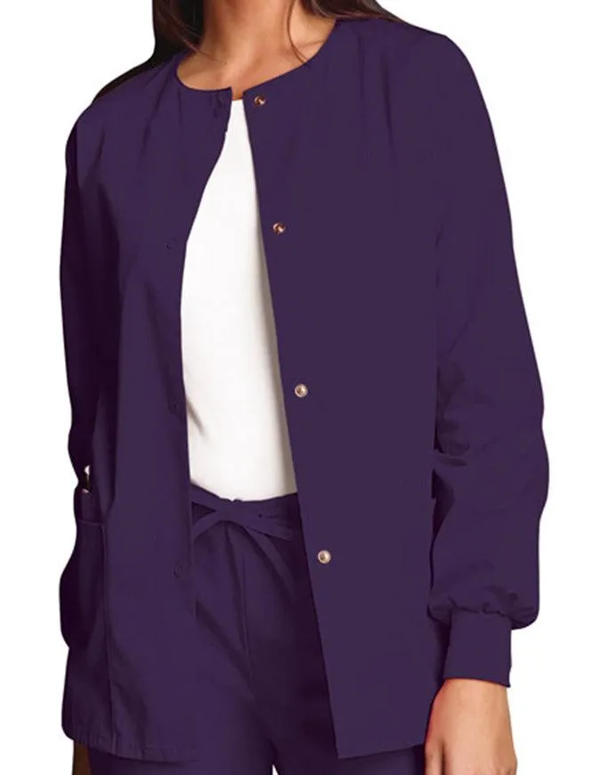 Cherokee Workwear 27.5 Inch Women's Snap Front Warm-Up Scrub Jacket