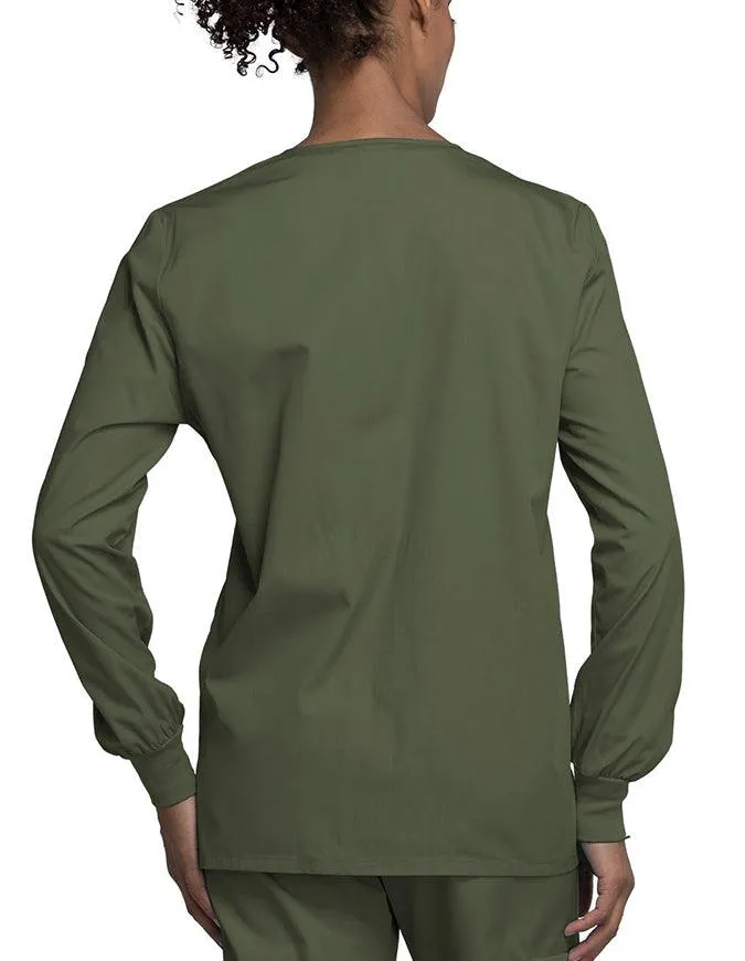 Cherokee Workwear 27.5 Inch Women's Snap Front Warm-Up Scrub Jacket