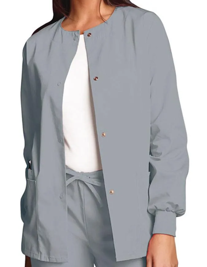 Cherokee Workwear 27.5 Inch Women's Snap Front Warm-Up Scrub Jacket
