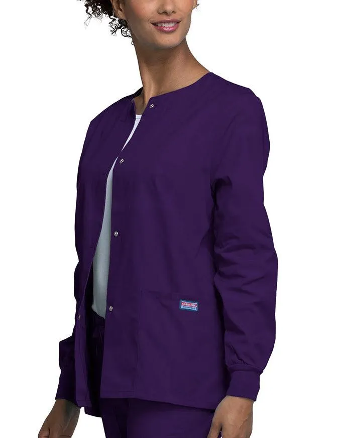 Cherokee Workwear 27.5 Inch Women's Snap Front Warm-Up Scrub Jacket