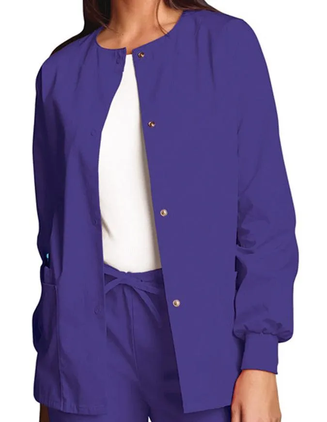 Cherokee Workwear 27.5 Inch Women's Snap Front Warm-Up Scrub Jacket