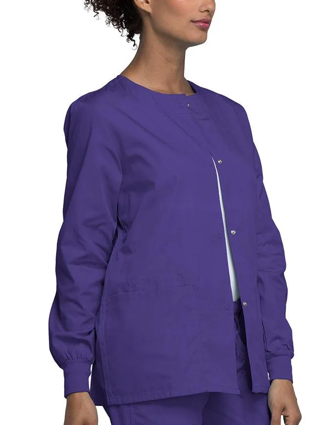 Cherokee Workwear 27.5 Inch Women's Snap Front Warm-Up Scrub Jacket