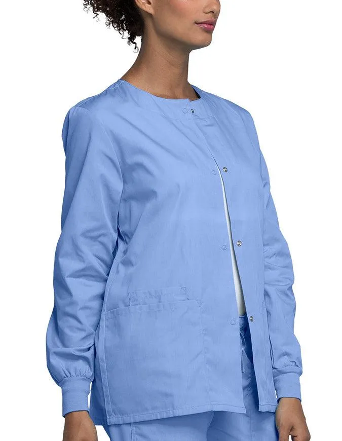 Cherokee Workwear 27.5 Inch Women's Snap Front Warm-Up Scrub Jacket