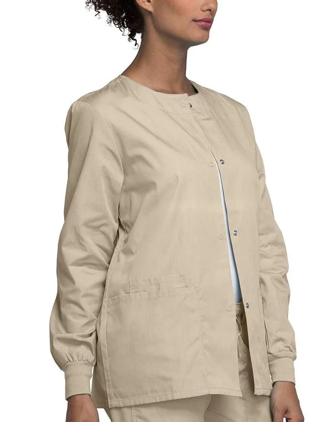 Cherokee Workwear 27.5 Inch Women's Snap Front Warm-Up Scrub Jacket