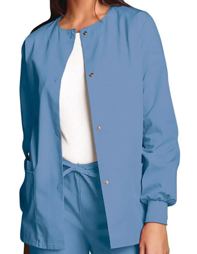 Cherokee Workwear 27.5 Inch Women's Snap Front Warm-Up Scrub Jacket