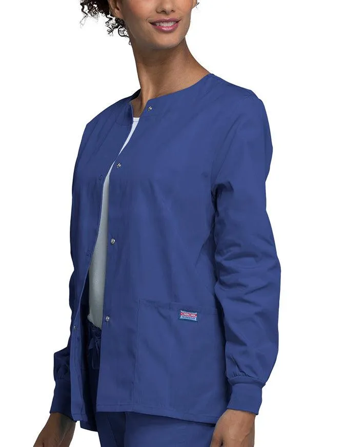 Cherokee Workwear 27.5 Inch Women's Snap Front Warm-Up Scrub Jacket