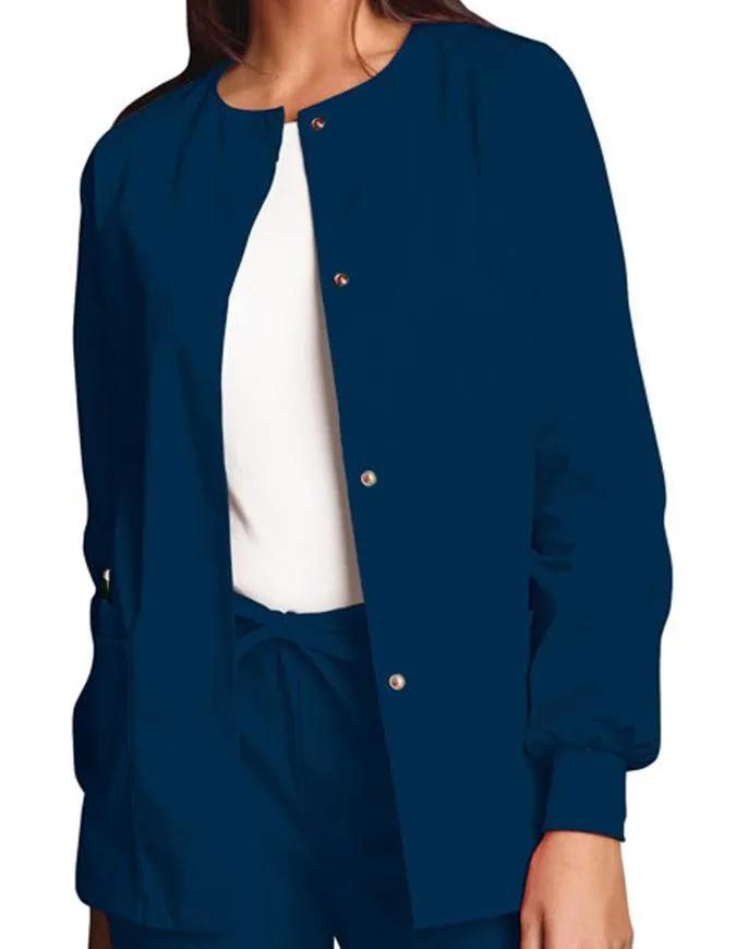 Cherokee Workwear 27.5 Inch Women's Snap Front Warm-Up Scrub Jacket