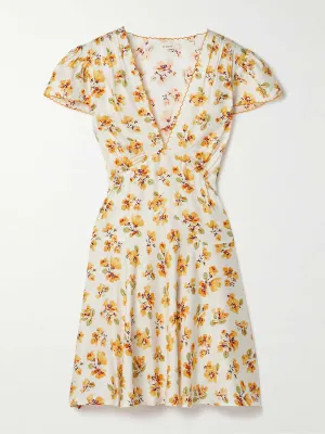 Dianne floral-print silk-blend twill mini dress