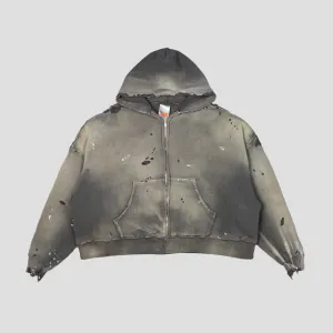 DOUBLE-FACED ZIP-UP HOODIE