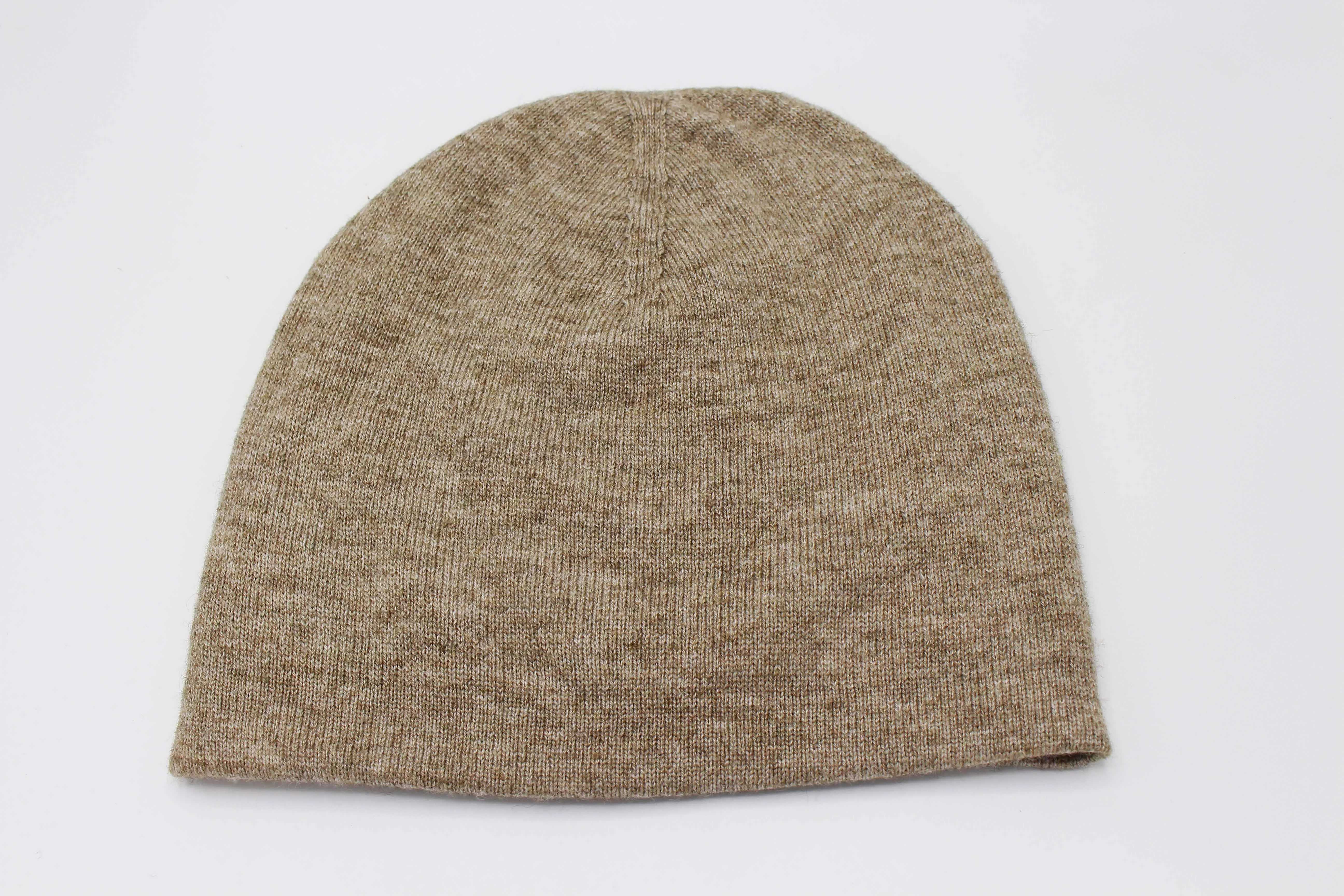 Double Sided Blurrywood Brown And off Brown 100% Cashmere Cap/Beanie