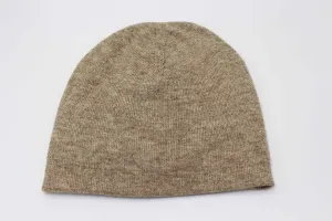 Double Sided Blurrywood Brown And off Brown 100% Cashmere Cap/Beanie