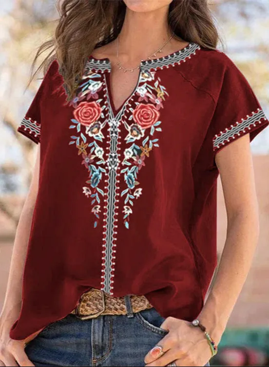 Fashion Ethnic Print Shirt