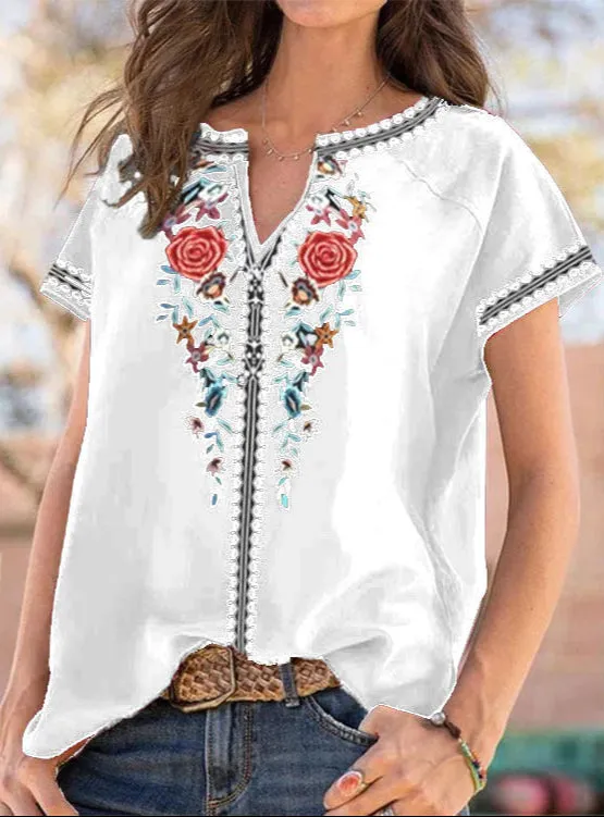 Fashion Ethnic Print Shirt