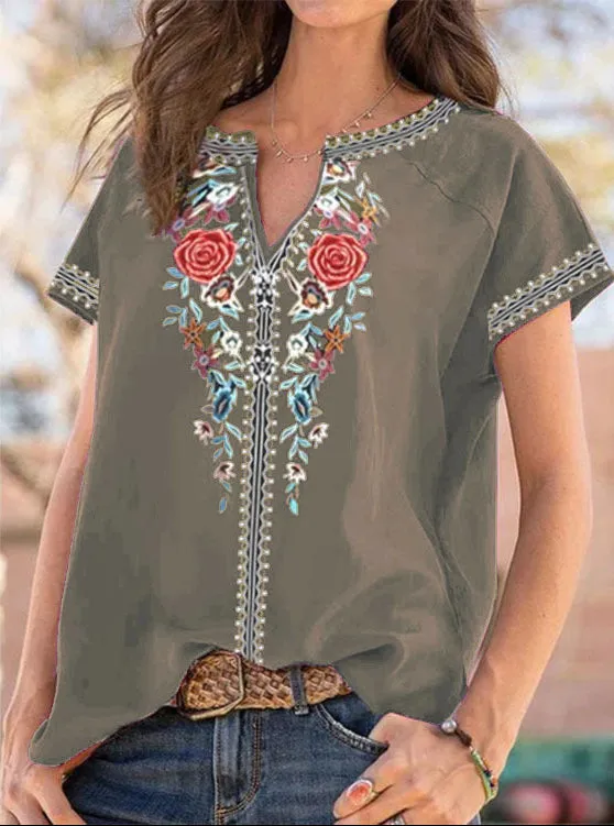 Fashion Ethnic Print Shirt
