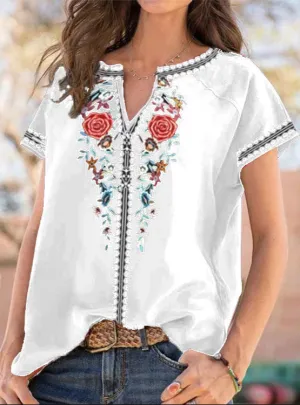 Fashion Ethnic Print Shirt