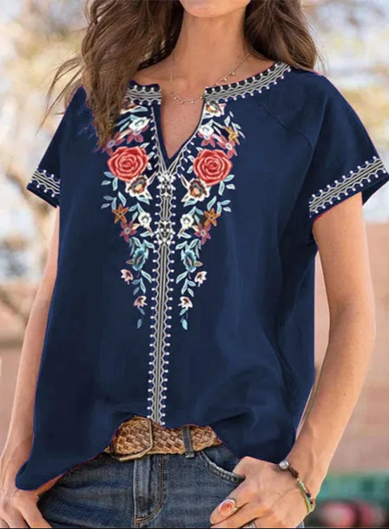 Fashion Ethnic Print Shirt