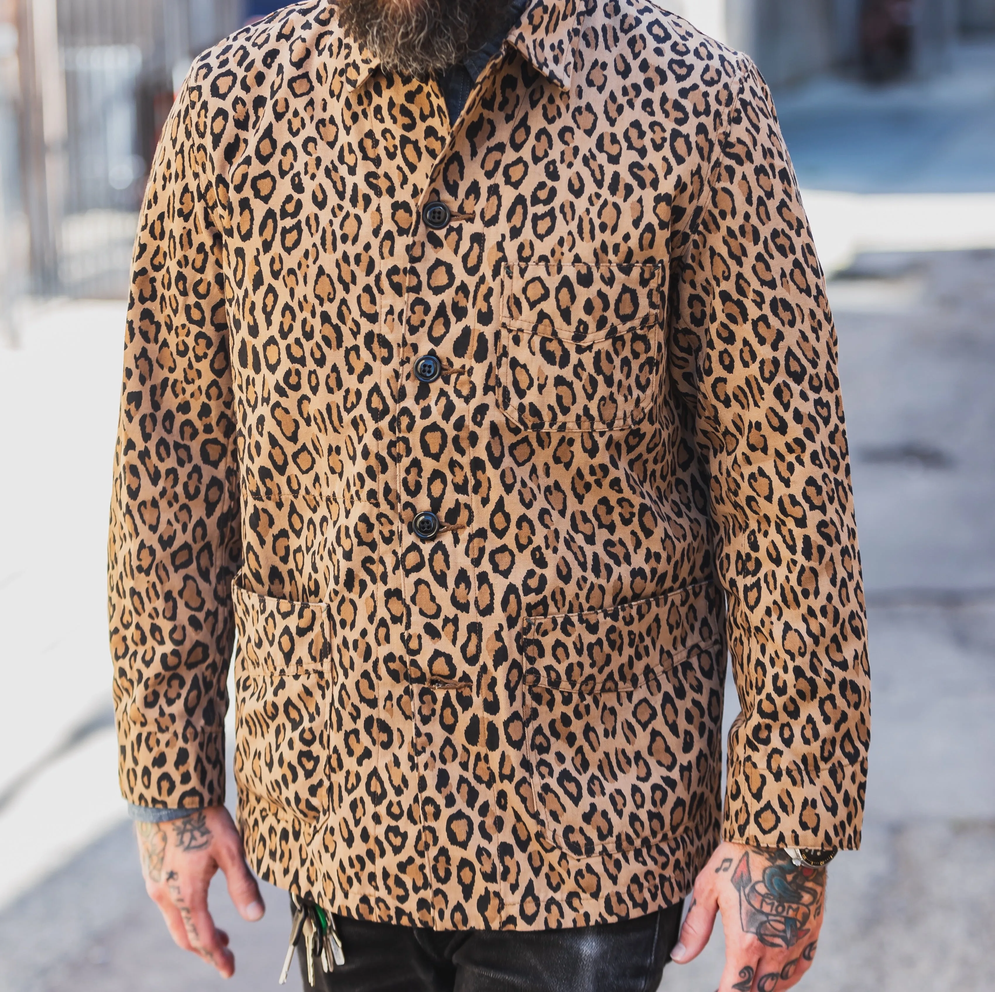 French Work Wear Cover All Leopard PRE-OWNED FINAL SALE