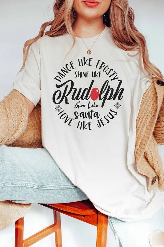 FROSTY RUDOLPH JESUS GRAPHIC TEE