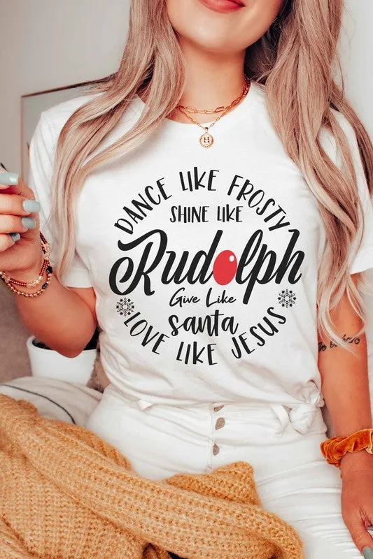 FROSTY RUDOLPH JESUS GRAPHIC TEE