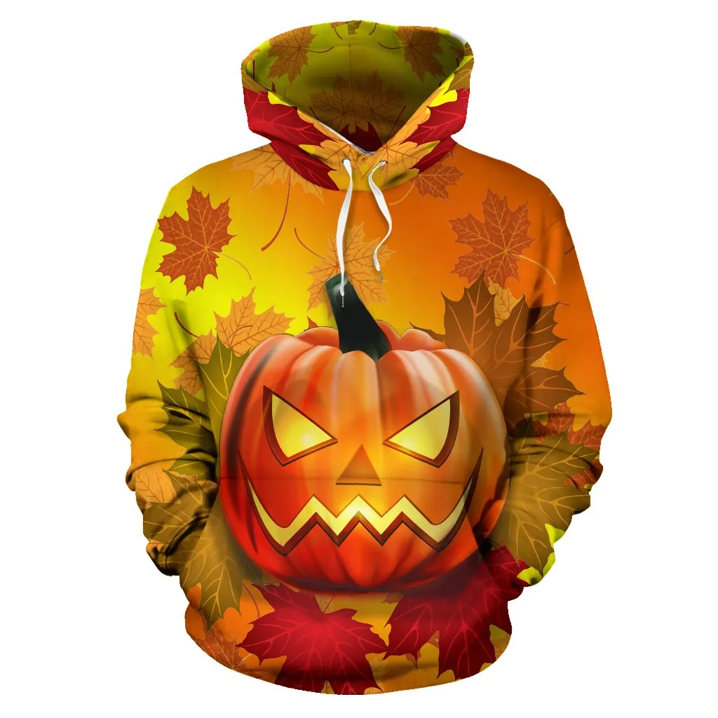 Halloween Hoodie - Pumpkin Maple Leaf - BN04