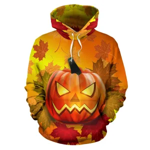 Halloween Hoodie - Pumpkin Maple Leaf - BN04