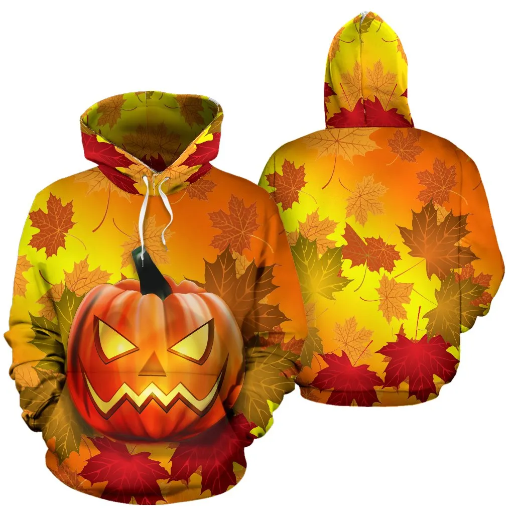 Halloween Hoodie - Pumpkin Maple Leaf - BN04