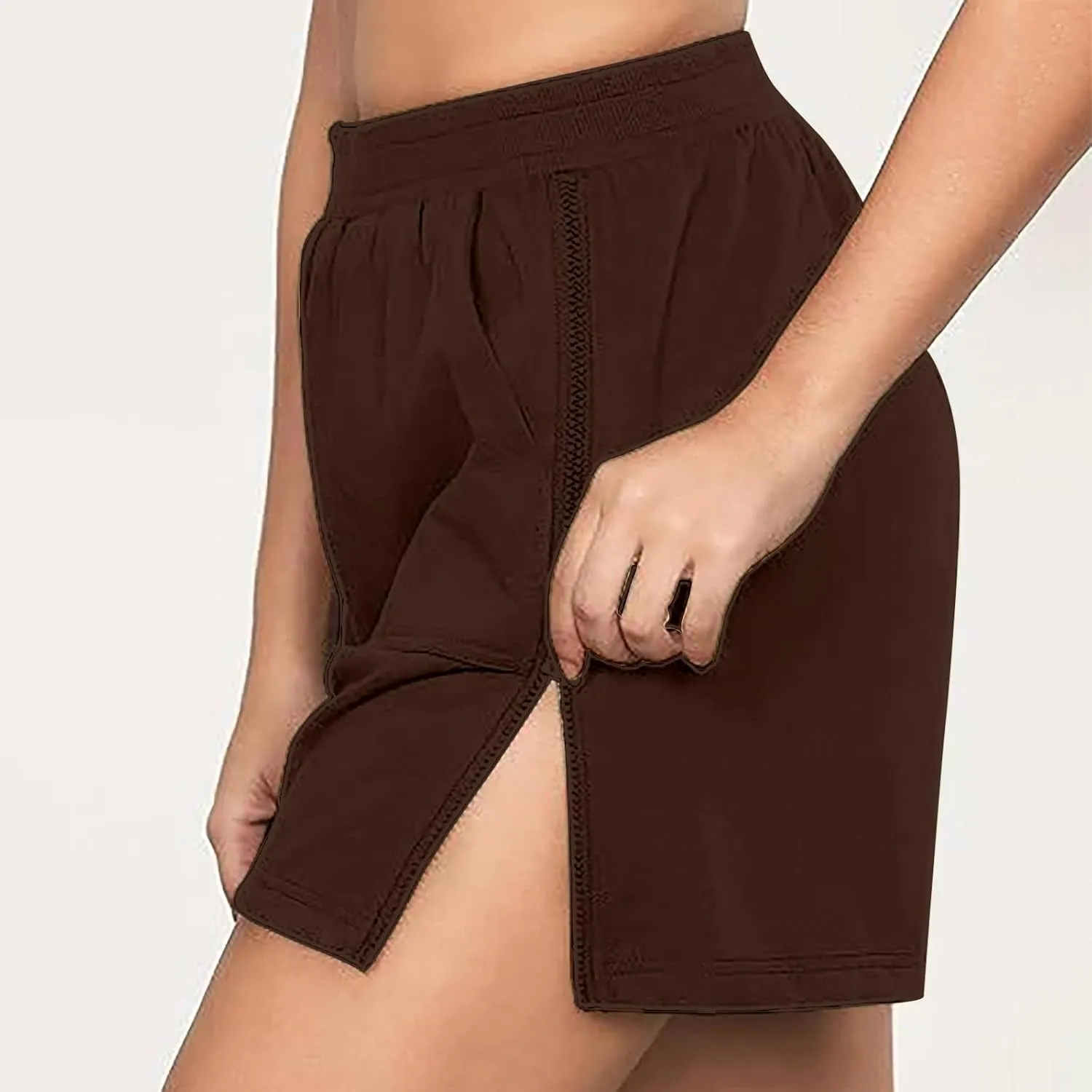 High Waisted Zipper Sweat Shorts for Women Summer Sports Casual Loose Fit Bermuda Yoga Walking Athletic Shorts