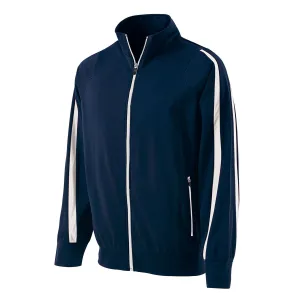 Holloway Youth Navy/White Full Zip Determination Jacket
