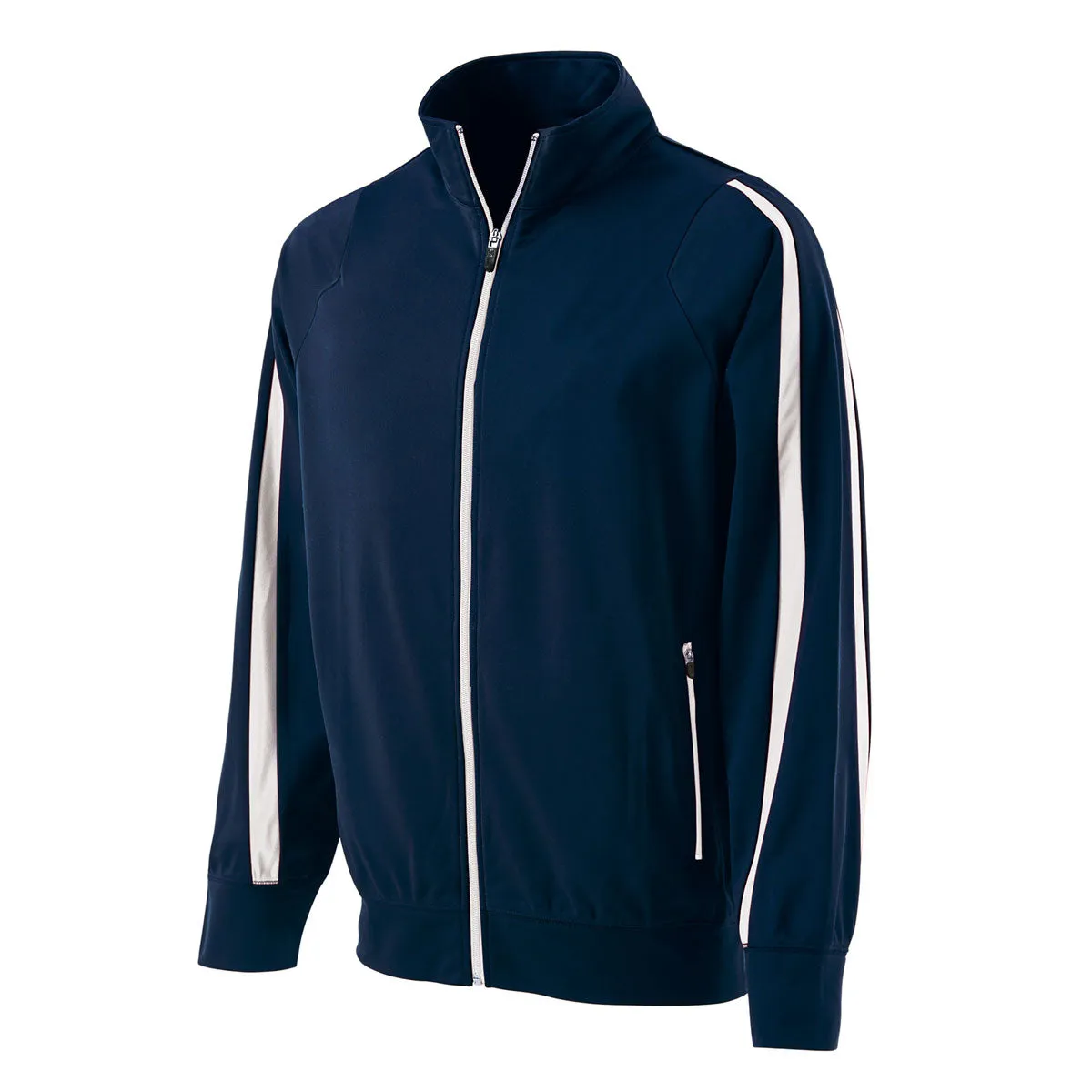 Holloway Youth Navy/White Full Zip Determination Jacket