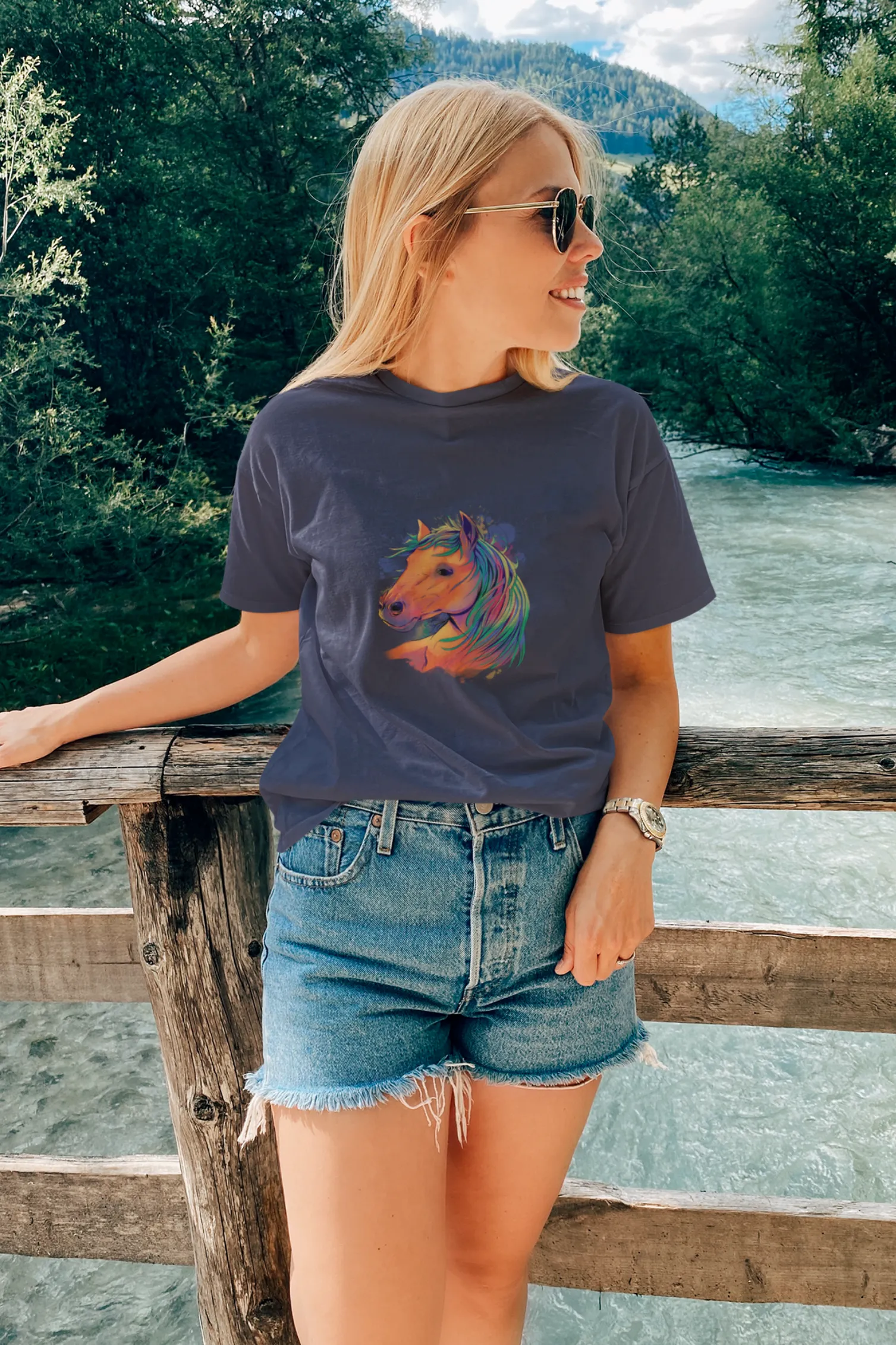 Horse Art Printed T-shirt for women
