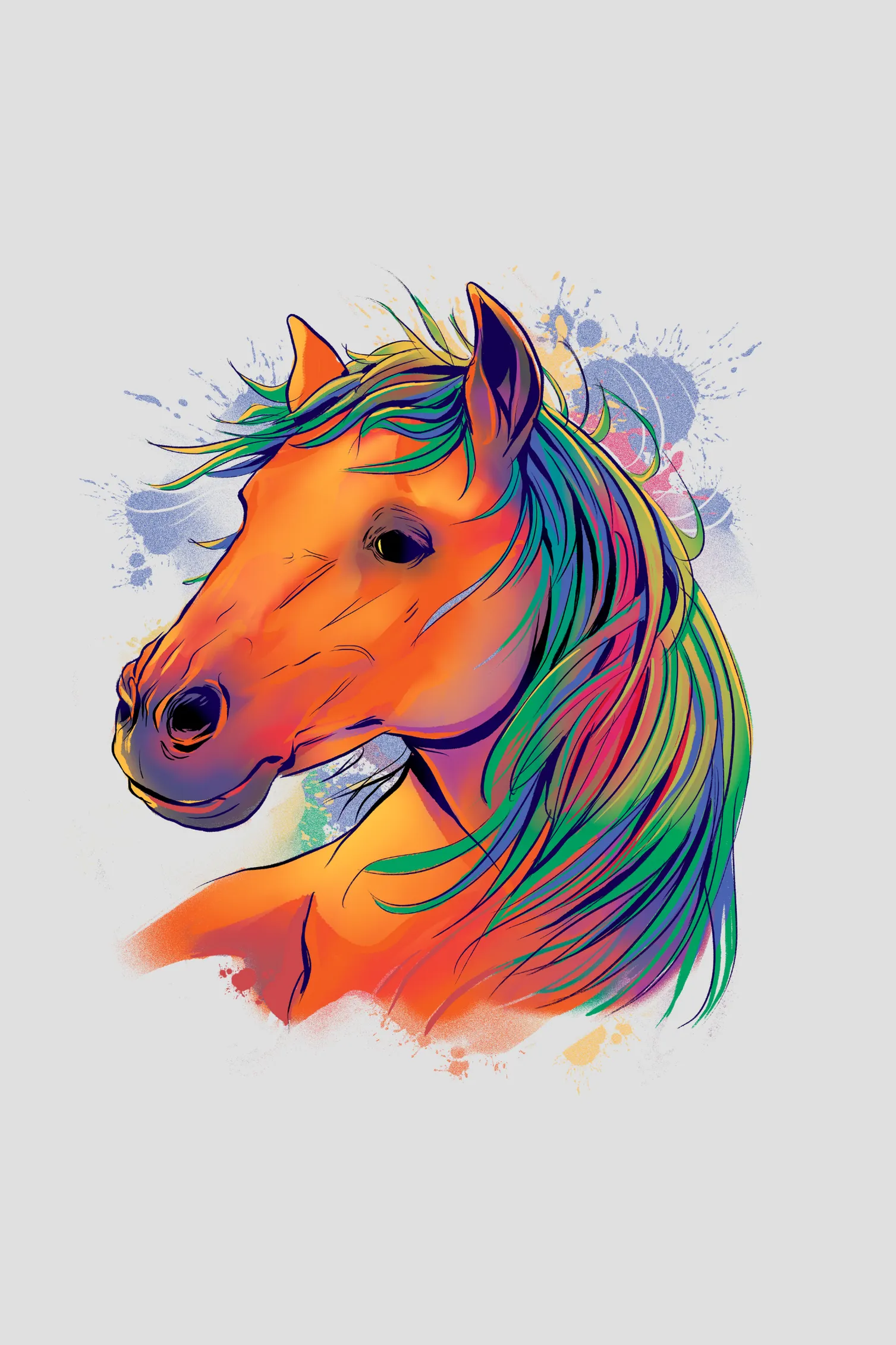 Horse Art Printed T-shirt for women