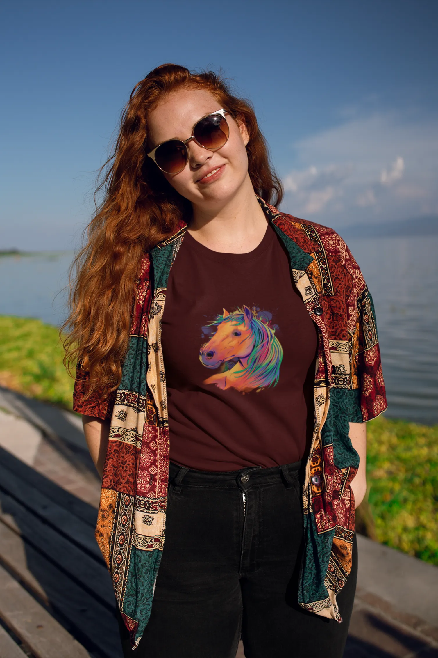 Horse Art Printed T-shirt for women