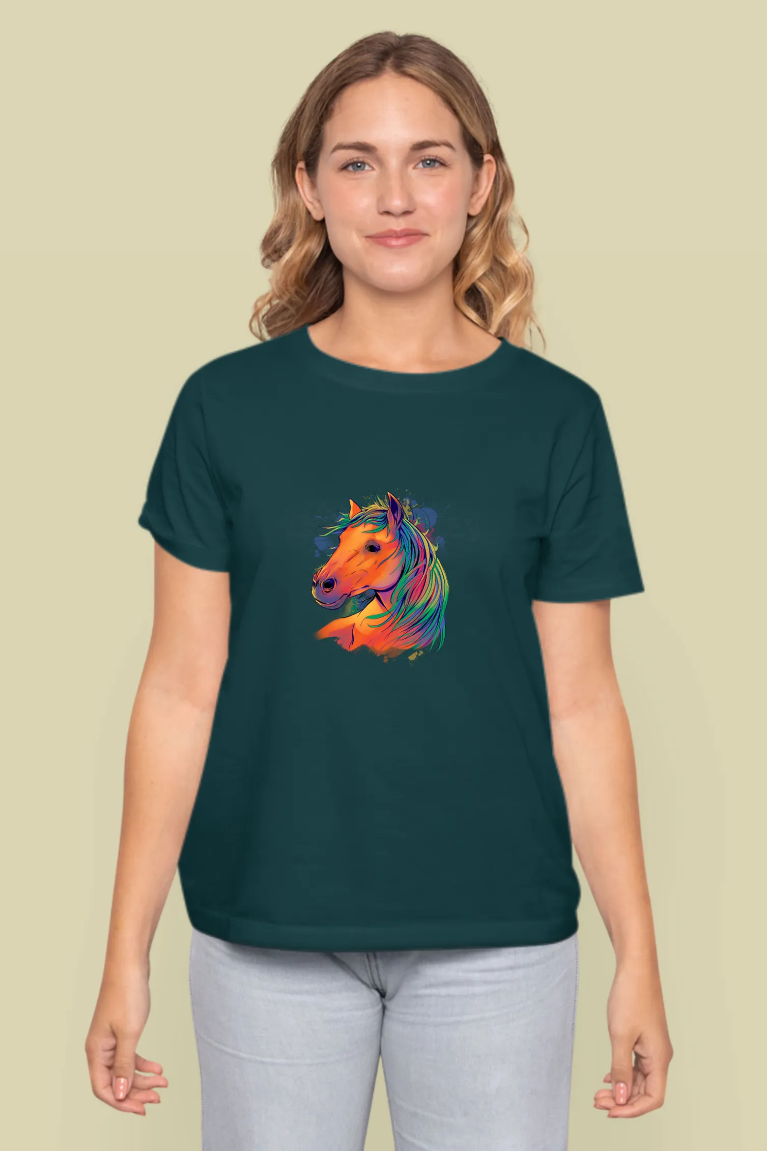 Horse Art Printed T-shirt for women
