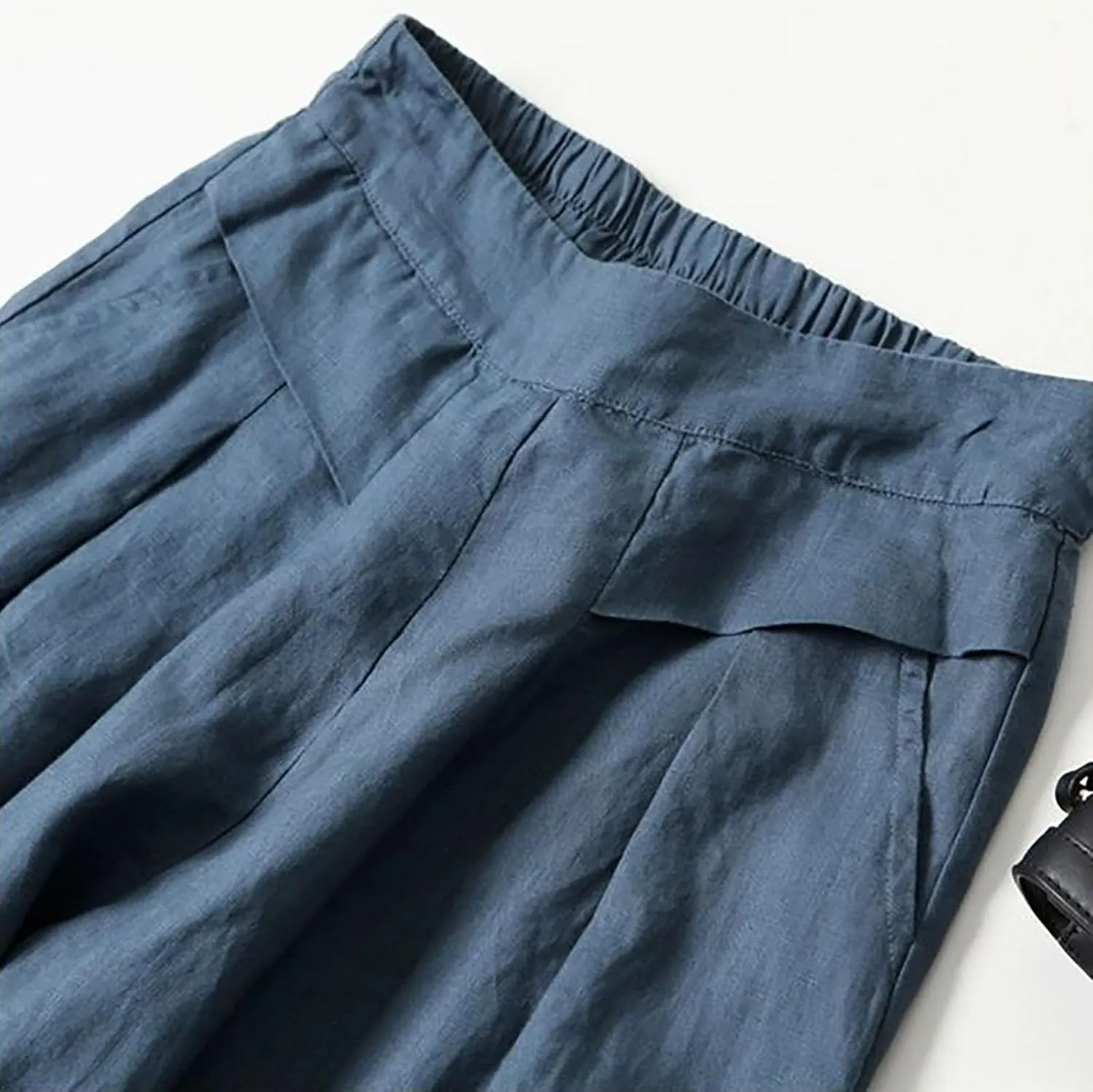 Linen Pants for Women 2025 Wide Leg High Waist Summer Beach Trousers Lightweight Plus Size Straight Slim Fit Lounge Pants