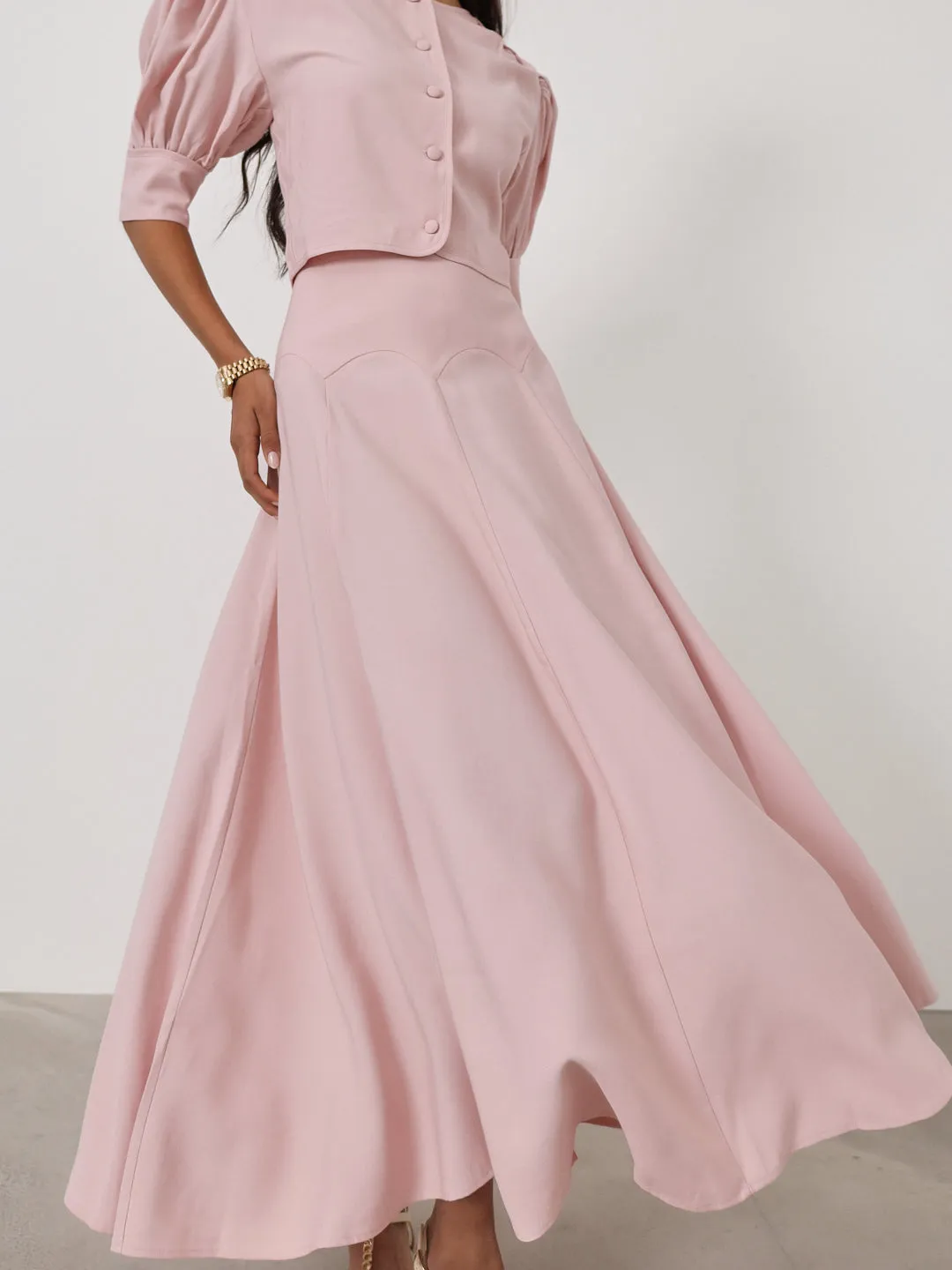 Lola Scallop Seam Dream Skirt | Rose Pink